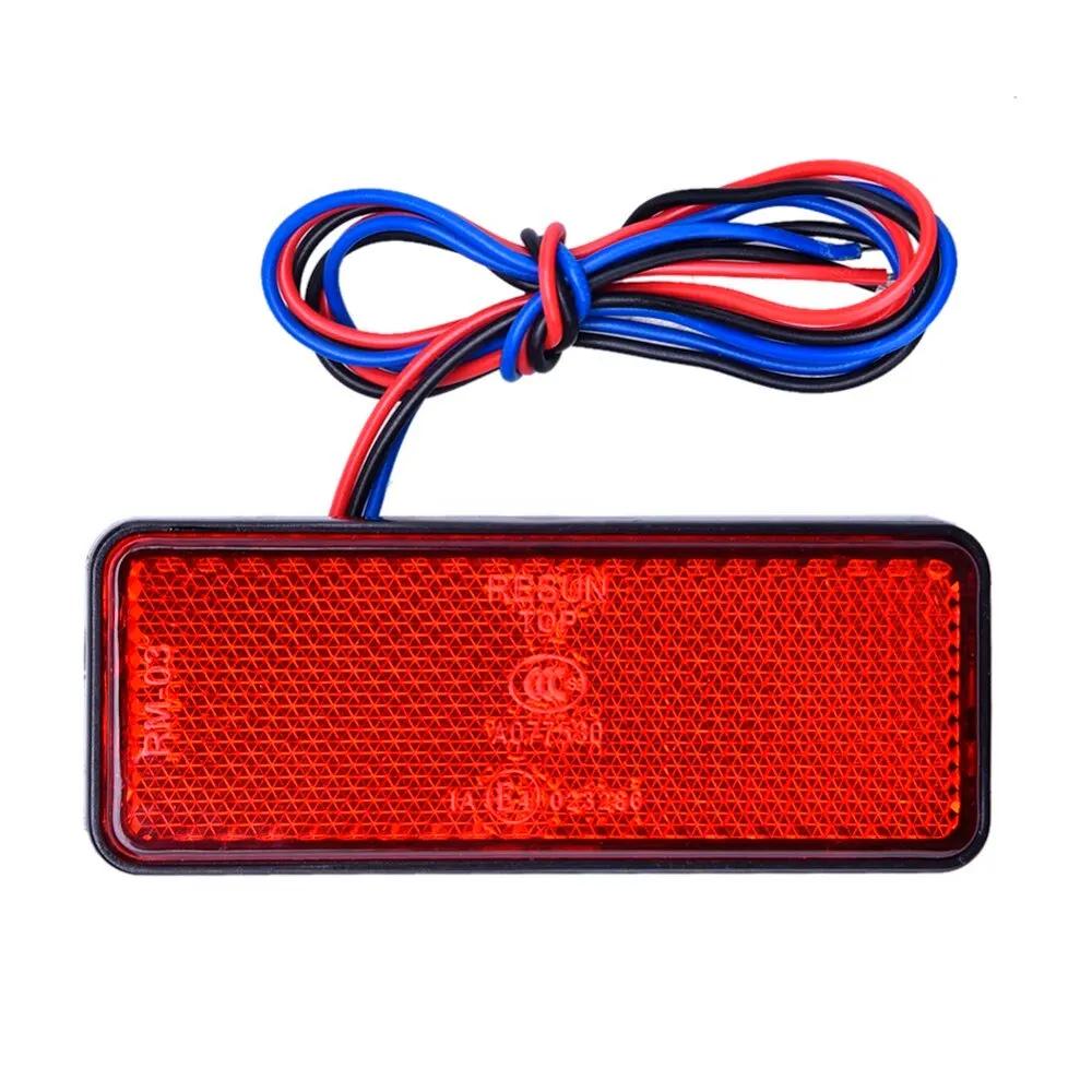 12V Car Motorcycle Truck LED Reflectors Round Tail Lights 24LED Warning Side Marker Light Rear Tail Brake Stop Turn Singal Light