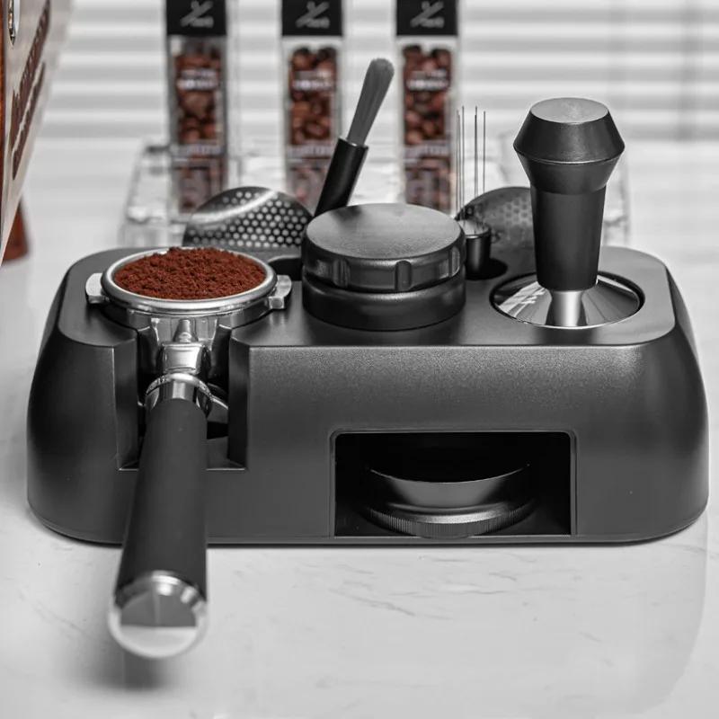 51-58mm Coffee Tamper Espresso Knock Box Station Adjustable Portafilter Holder Distributor Stand Home Barista Tool