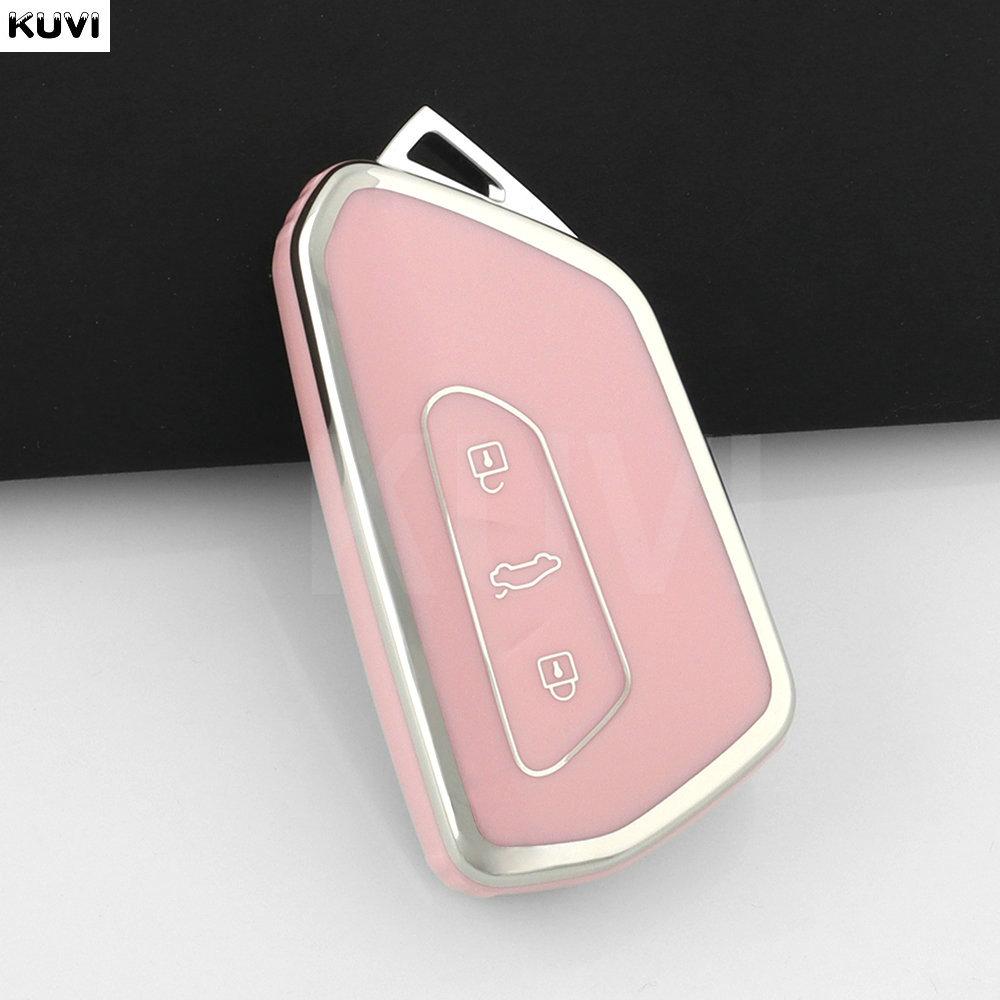 

New Tpu Car Key Case Cover For Vw Volkswagen Golf 8 Mk8 Id3 Id4 Cupra Skoda Octavia A8 Seat Leon Mk4 Formentor Tarraco Keychain
