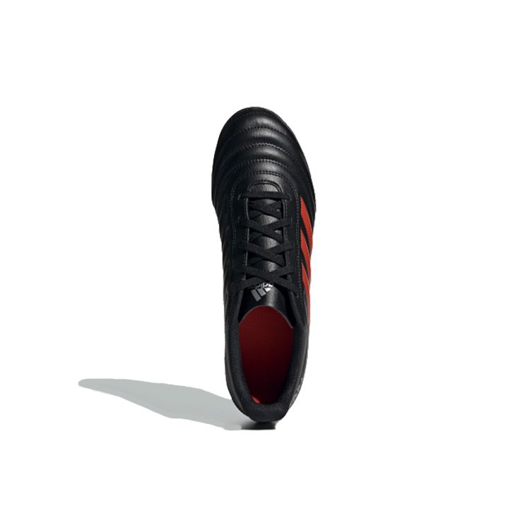 Adidas Copa 19.4 Round Toe Lace-Up Professional TF (Rubber Studs) Hard Ground Artificial Turf Non-Slip Soccer Shoes Men Soccer Shoes Black Red F35482