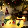 Cartoon Glowing Snowman Figurine Snowflake Luminous Snowman Ornament  Merry Christmas Decor