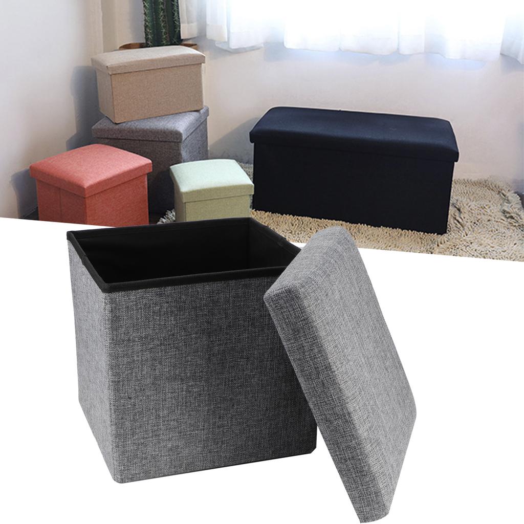 Foldable Storage Ottoman Multifunctional Storage Bench Footstool Seat with CoverBig