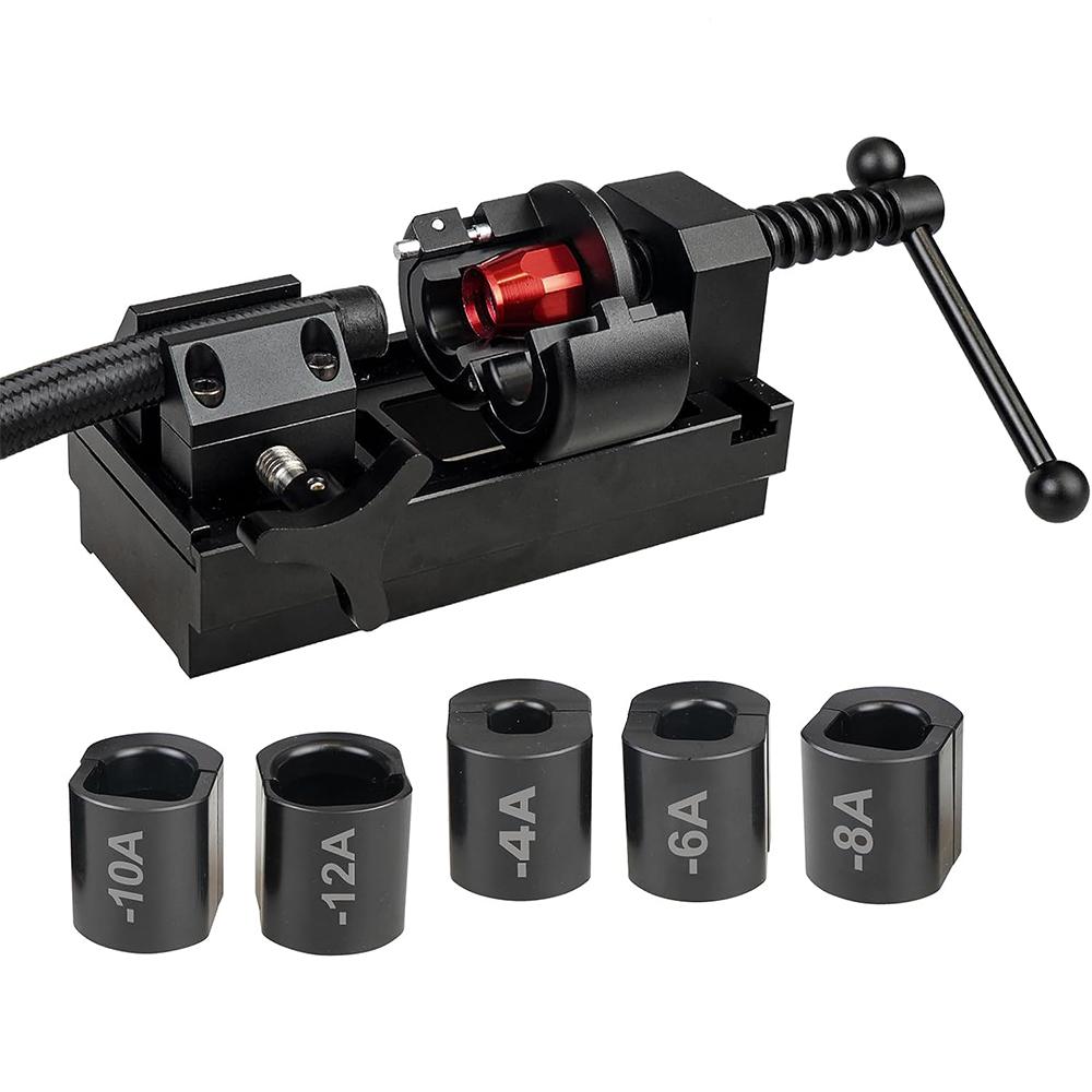 

Инновационные поворотные тиски из алюминиевого сплава, инструмент для установки фитингов топливной магистрали, набор инструментов для соединения топливного шланга, черный XLB-1108