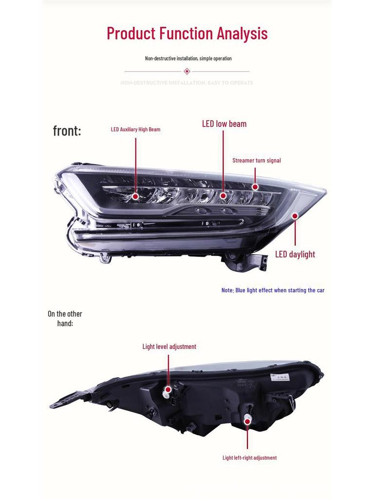 Honda CRV 17-18 LED Headlight Assembly with Daytime Running Lights & High/Low Beam
