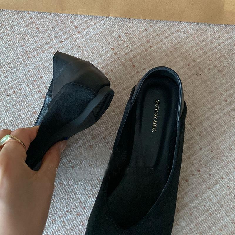Fashion Fashion Pointed Toe Ladies Flats Slip On Shoes Soft Female Shallow Women Flats Shoes With Height Increasing Footwear
