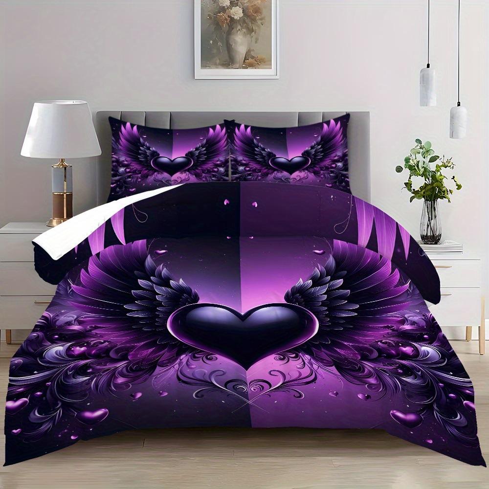 Three-Piece Purple Wing Digital Printing Bedding Home Textile Three-Piece Set