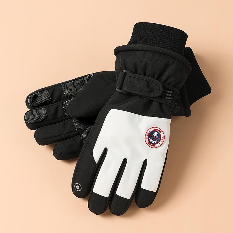 Ski Gloves for Men and Women Outdoor Cycling Waterproof and Non Slip Touch Screen Plus Velvet Thickened Autumn and Winter Warm Gloves
