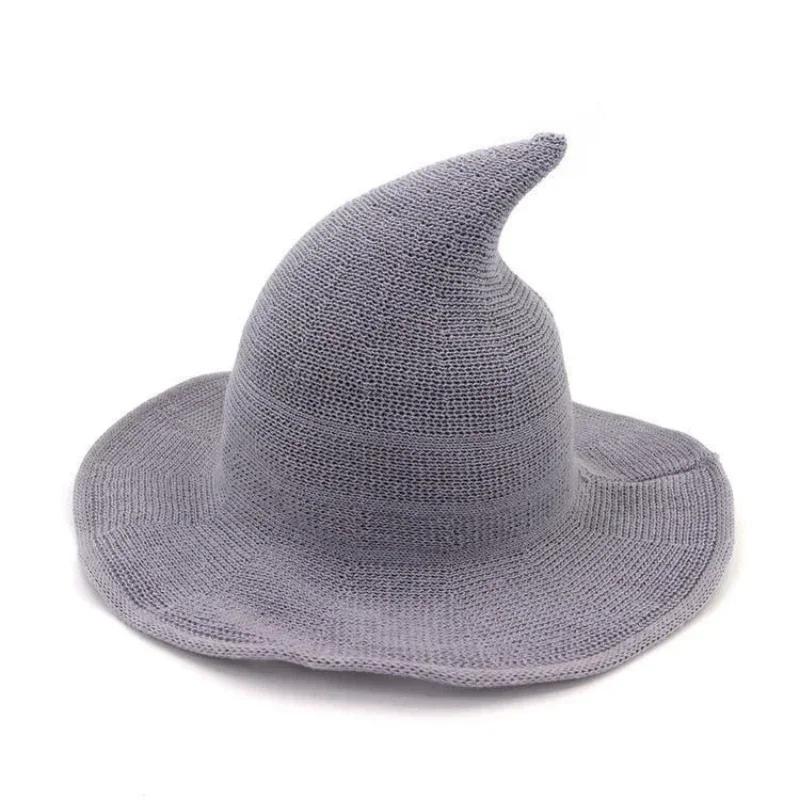Halloween Vintage Wool Knit Hat Women's Witch Hat Dress Up Party Masquerade Hat Holiday Decoration Accessories