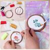 M-Modern-Circular 3 Inch Embroidery Hoops,12 Pcs Wood Rubber Frame For Sewing,Craft DIY Hanging Gifts