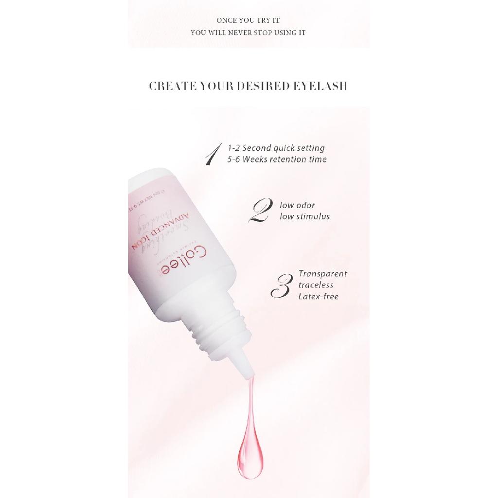 Gollee 0,5-1s Trocknender Kleber für Wimpernverlängerungen 5ml Hypoallergener Wimpernverlängerungskleber Starker Kleber Falsche Wimpern Zubehör