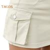 Women Mini Denim Skirt Low Waist Cargo Skirt with Pocket Solid Color Button Zipper Fly Short Skirt Streetwear
