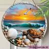 Metal Wall Art Poster, Sea Turtle and Starfish for Living Room