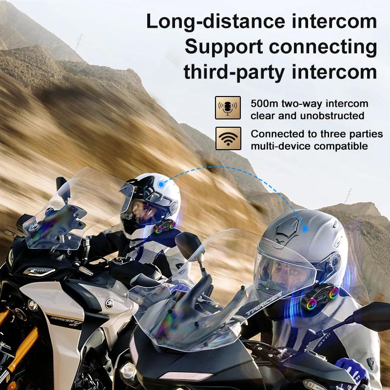 1/2pcs Y13 Pro Motorcycle Bluetooth Intercom 500M Wireless Intercomunicador 1000Mah Moto Walkie Talkie Helmet Intercom Headset