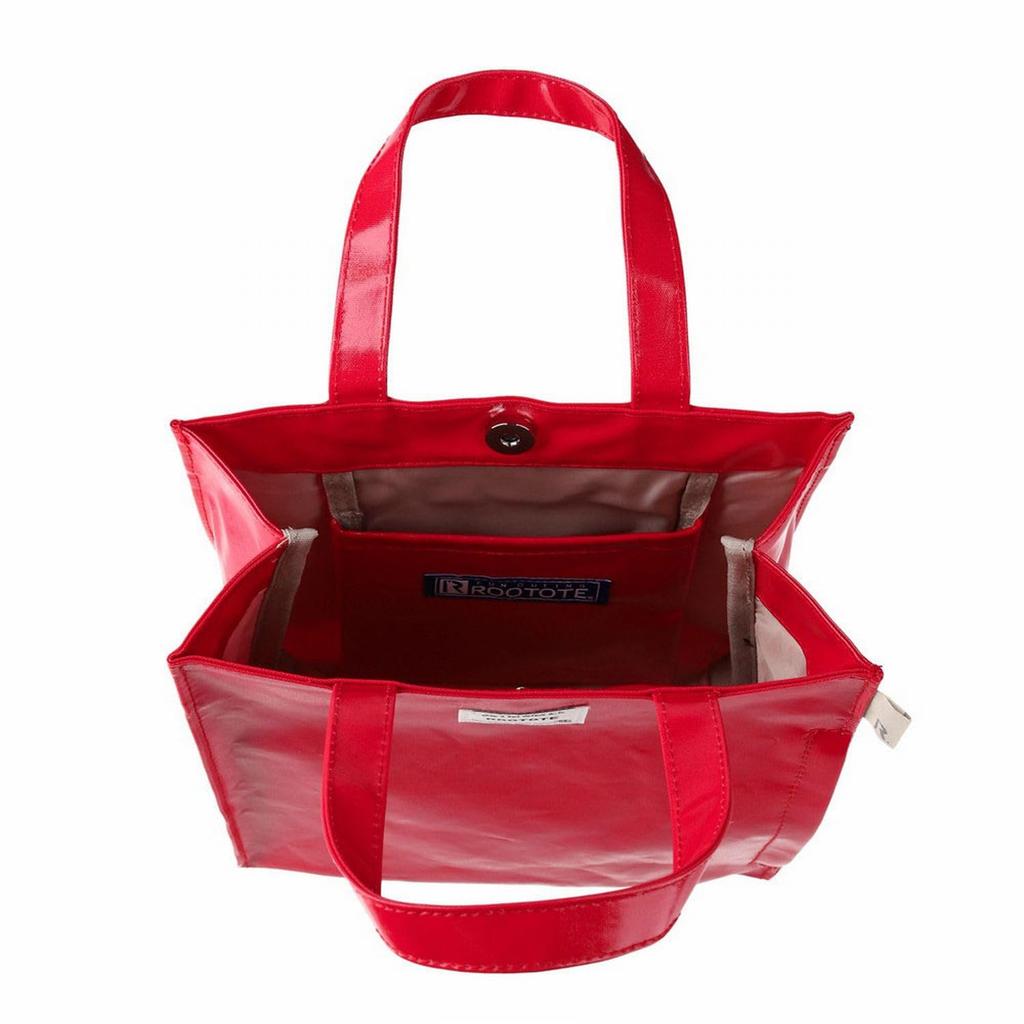 1202 Small Tote Bag EU Square Laminate [Rootote] (Red)
