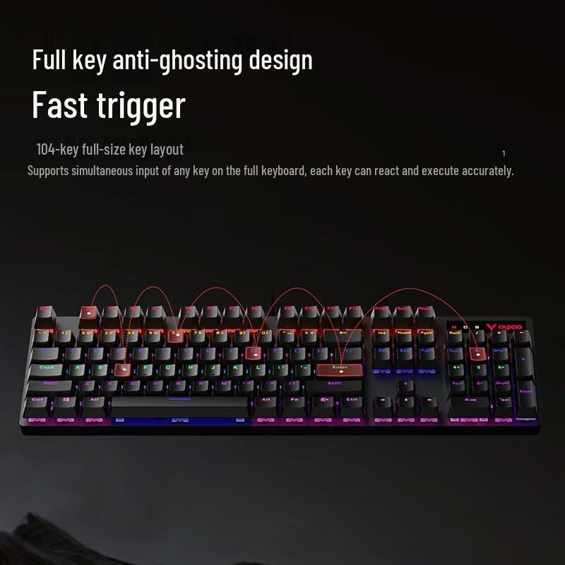 Rapoo V150S Upgraded Wired Backlit Mechanical Keyboard and Mouse Combo