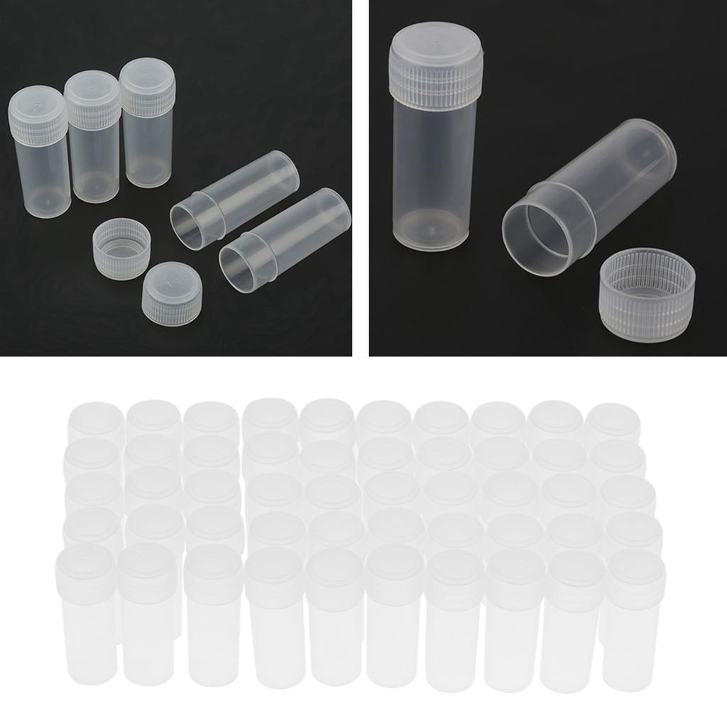50 Pcs 5ml Volume Plastic Sample Bottles Small Storage Container