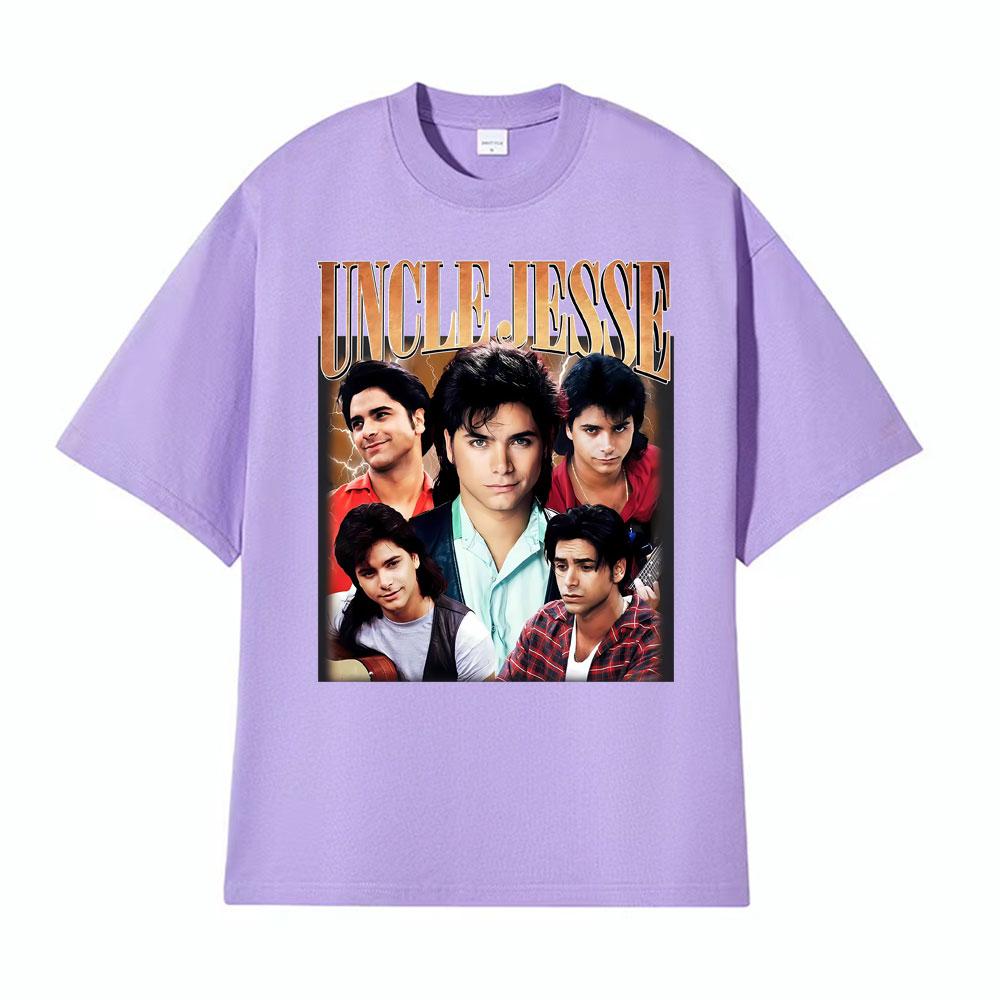 Uncle Jesse Full House Tribute Tee John Stamos 90s Vintage Tshirts for Men Women Gothic High Street 100 Cotton Comfort T Shirt