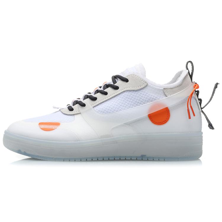 New LiNing CF COUNTERFLOW Tracing Anti Slip And Wear Resistant Lightweight Low Top Skateboard Shoes White AGCP293-1