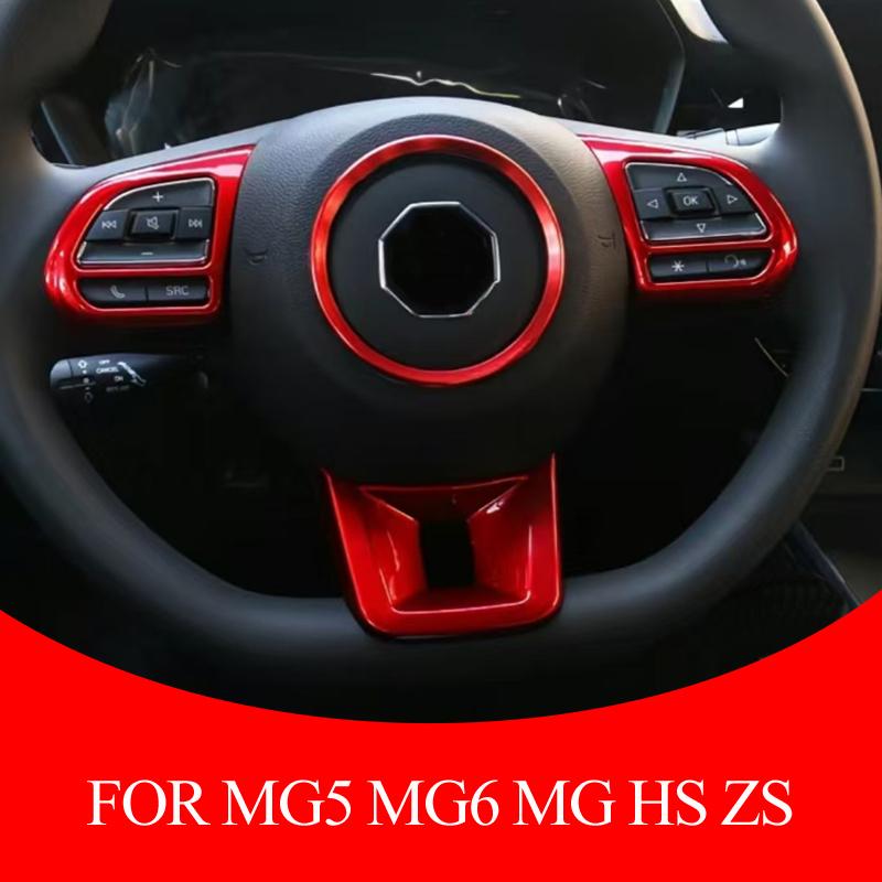 3 PCS Car Steering Wheel Interior Button Cover For MG5 MG6 MG HS ZS nterior Trim Modified Patch Car Accessories UU333