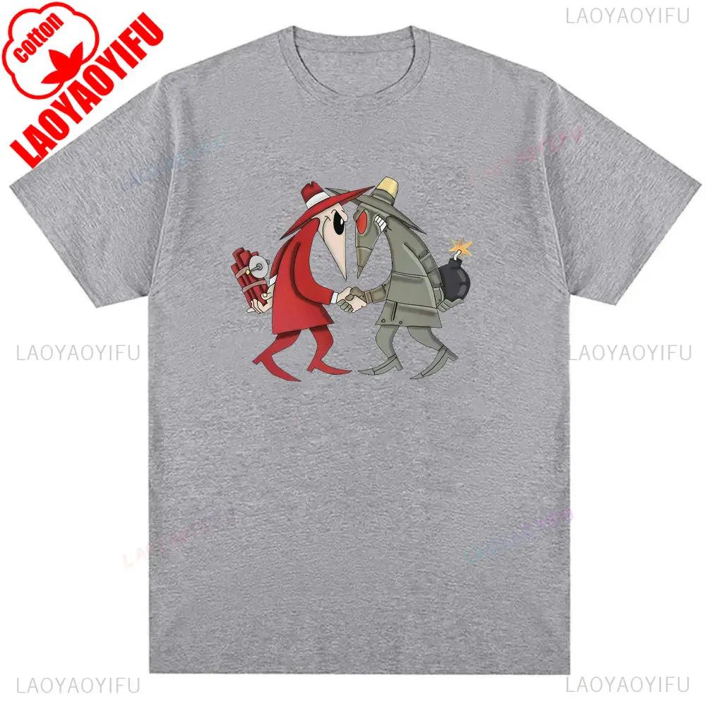 IMMA GONNAKILL YOU YOU LITTLE SHI Spy Vs Spy Mens T Shirt Summer Cotton Crew Neck Humorous Retro 80s Cartoon Graphic Shirt Tee S