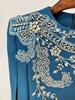 Elegant 2026 European & American Fashion Gown with Slit Sleeves & Beaded Rhinestone Details
