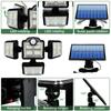 5000LM 198LED Solar Wall Light Four Head Rotating Split Waterproof Solar Outdoor Light Human Body Induction Garden Street Light
