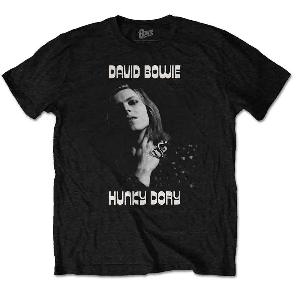 David Bowie T Shirt Hunky Dory Portrait Logo Official Mens Black XL S