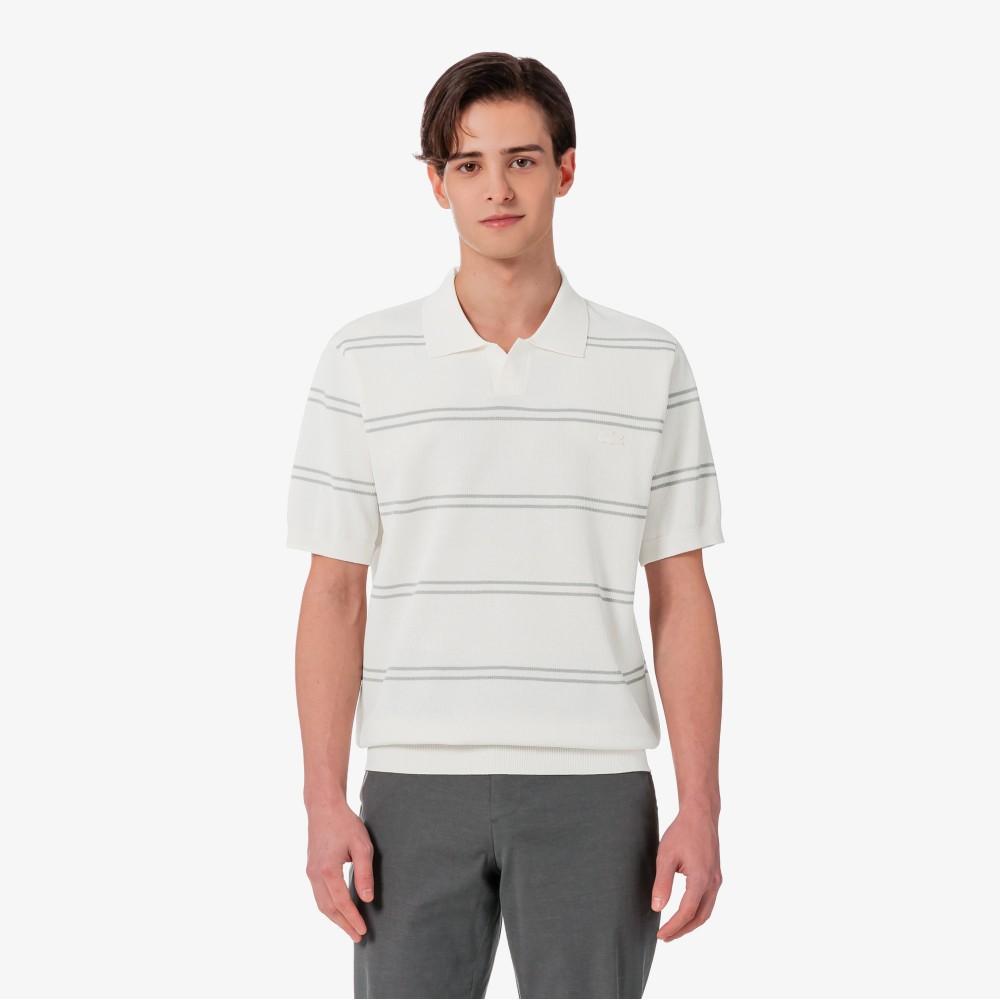 Lacoste Men's Open Collar Pin Stripe Short Sleeve Sweater Polo Shirt PH396E-56GXFJ
