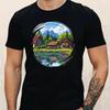 T-Shirt Herren Pixel Art Landschaft Motiv Baumwolle Größe S bis 5XL