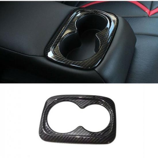 For Honda Civic 2016-2021 Rear Water Cup Holder Cover Trim Carbon Fiber