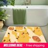Cute Pikachu Croissant Print Soft Non-slip Absorbent Indoor Home Bathroom Kitchen Entrance Floor Rug Doormat Mat