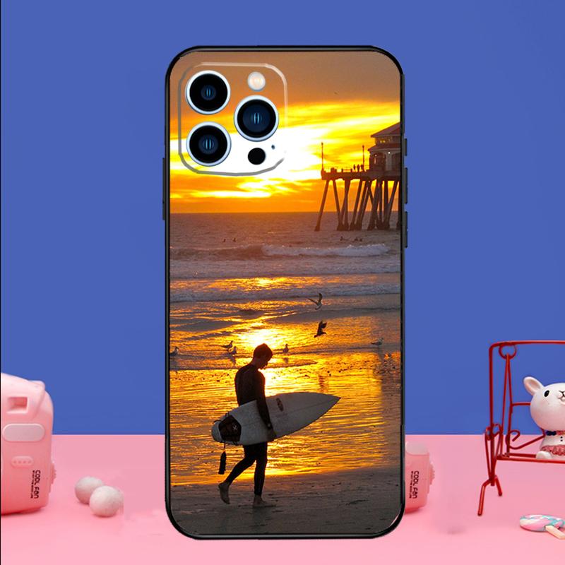 

California Surfing Waves Phone Case For iPhone 17 Air 16 15 14 11 12 13 Pro Max 13 mini 15 16 Plus 16e Bumper Cover iPhone 12