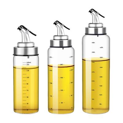 Spill Proof Glass Condiment Dispenser High Borosilicate Glass Oil Bottle Vinegar Container Kitchen Accessories