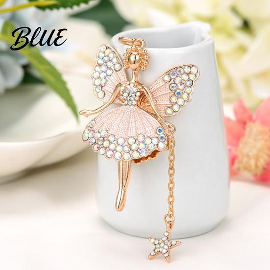 Butterfly Wings Fairy Keychain Flower Rhinestone Charm Cute Dazzling Sparkly