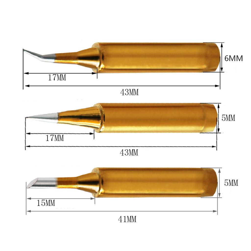 Lead-free Replacement Pencil Soldering Tip Solder Iron Tips 900M Gold for DIY