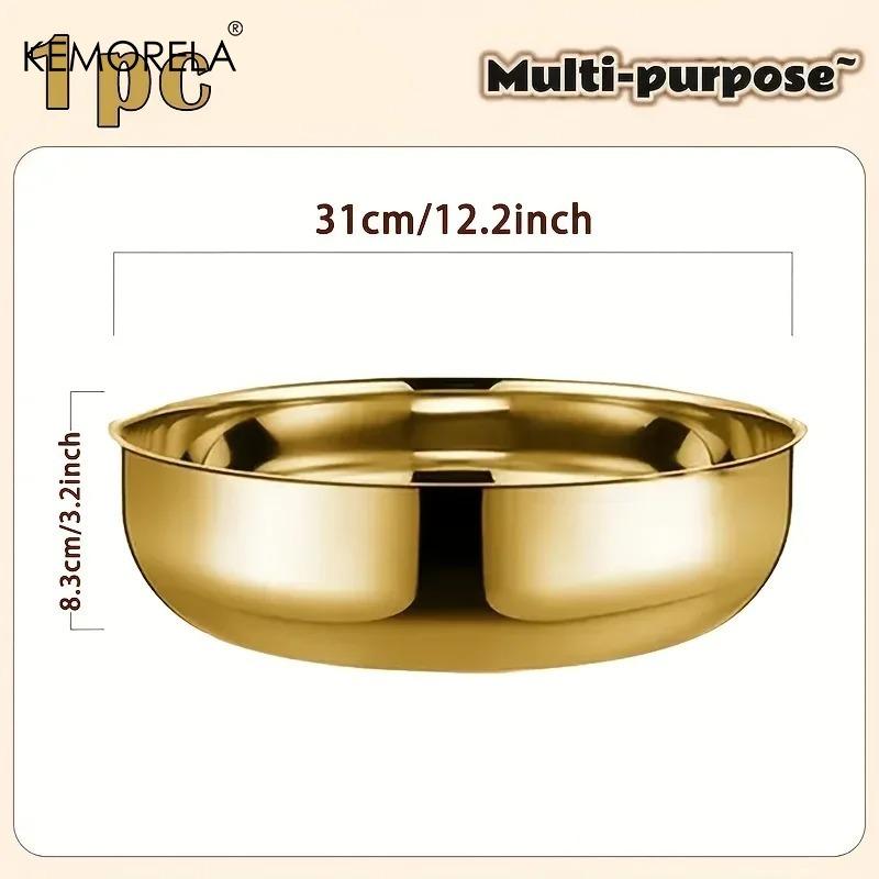 Stainless Steel Large Capacity Bowl for Kneading Dough, Washing Veggies, Cooking Hot Pot & Soup, Stirring Salads, Easy To Clean