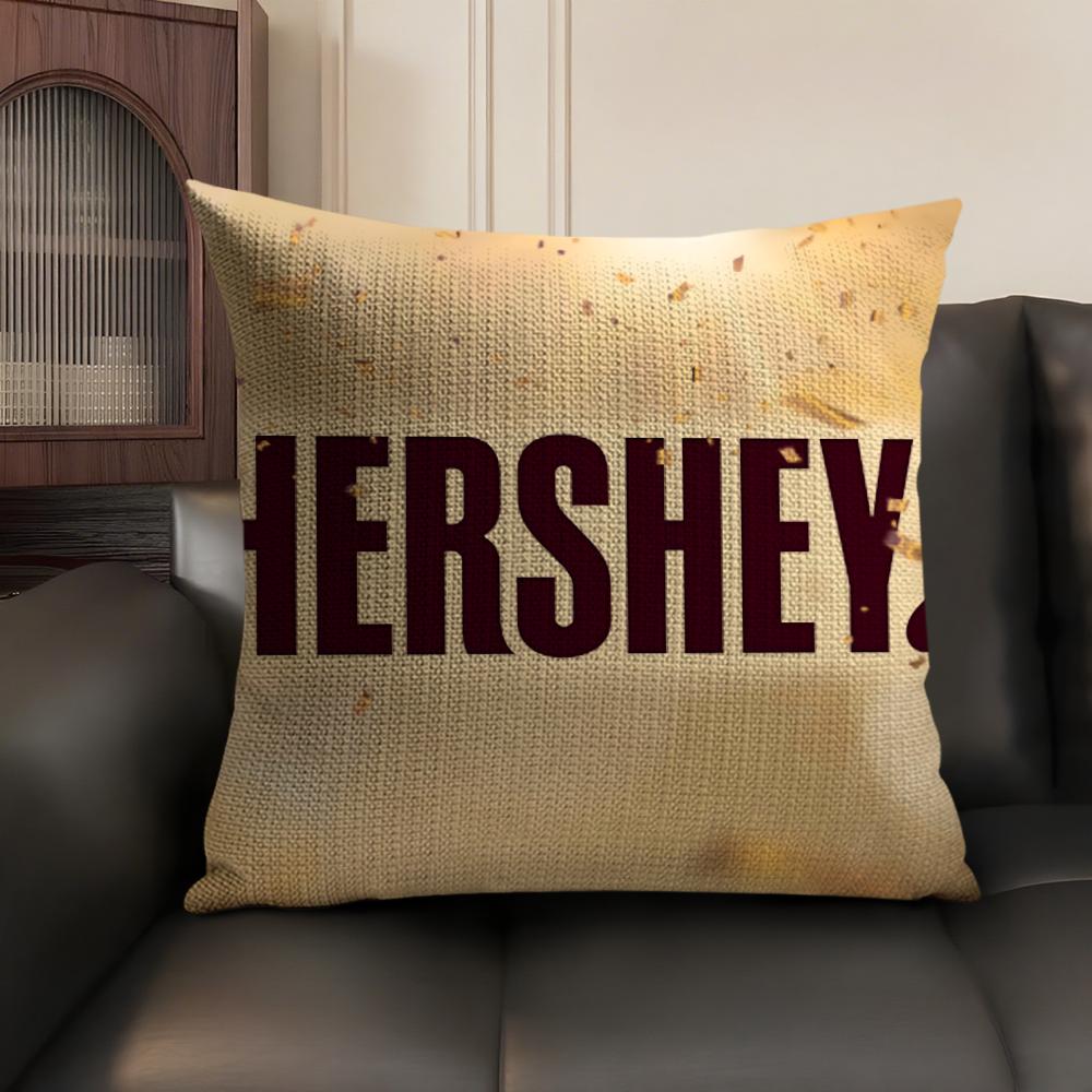 Sweet Food Anime H-Hersheys Pillow Case Double-Sided Printing Short Plush Sofa Cushion Cover Bedroom Bedside Pillow