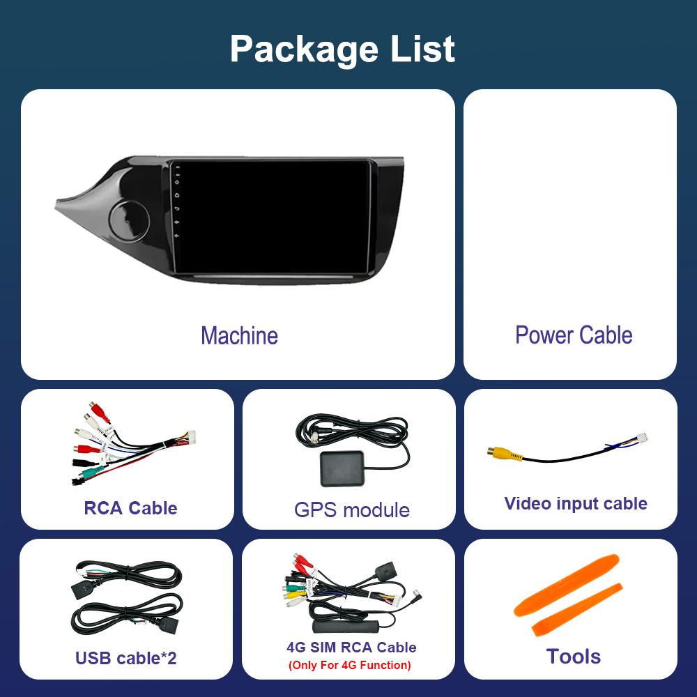Car Radio Multimedia Player Android 14 for KIA Cee'd CEED JD 2012 - 2018 WiFi DSP Stereo GPS Navigation 4G HD Screen Bluetooth