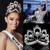 Tiara de Mireasă Perlată Handmade Coroană Mare de Păr Diademă pentru Petrecere/Concurs