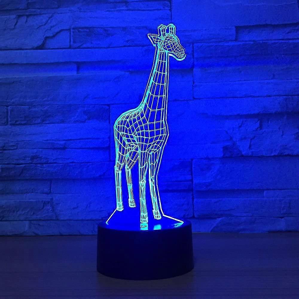 Animali Giraffa Luce Notturna 3D Touch LED Lampade da Tavolo Scrivania Lampada da Scrivania Cambiabile a 7 Colori Tavolo Decorazione Stanza Casa Regalo, Regalo di Compleanno Regalo di Natale Gi