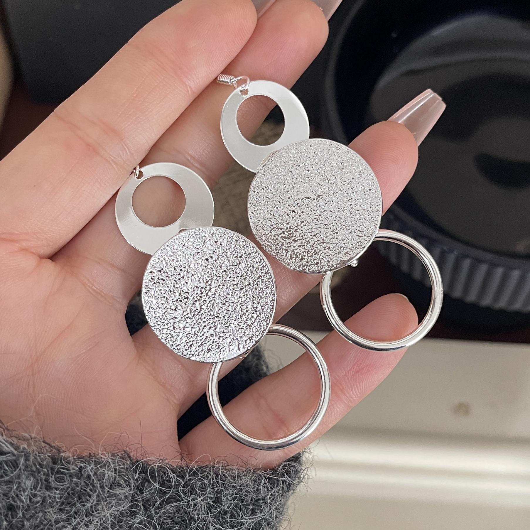 

925 Sterling Silver Earrings For Women Trendy Geometric Round Circle Earring Jewelry Prevent Allergy Party Gift Accessories