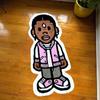 Hip Hop Masked Boy Shaped Area Rug, Streetwear Cartoon Floor Mat, Non-Slip Washable Bedside Carpet for Bedroom