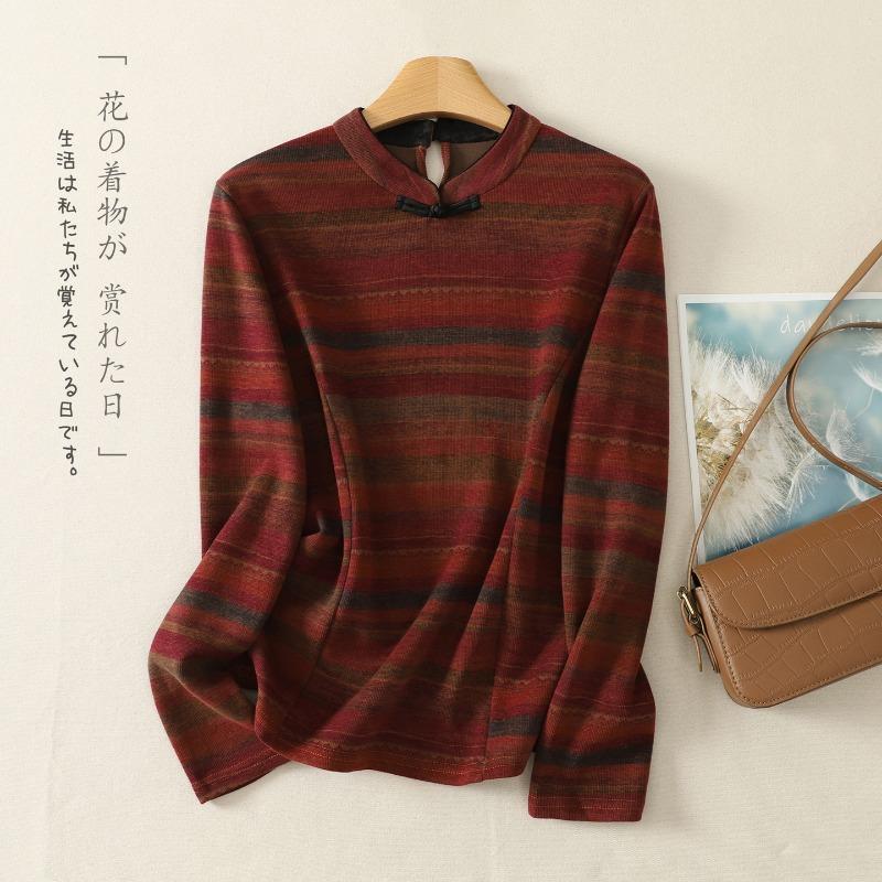 DIMANAF 2026 Große Größen Herbst Damen T-Shirts Tunika Oversize Locker Lässig Damen Oberteile T-Shirts Damen Druck Vintage Baumwolle