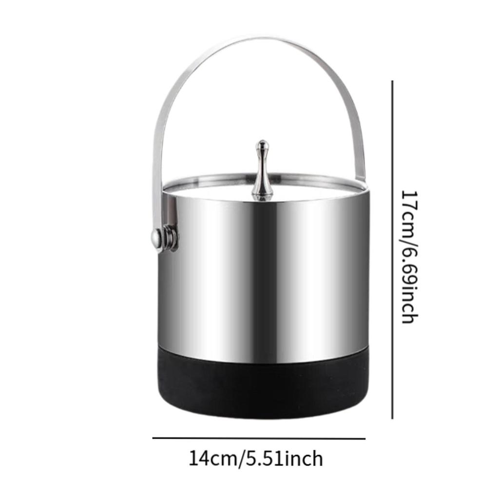 Ice Bucket with Lid Serving Bucket Double Layer Champagne Bucket Drink Tub Barrel for Camping Patio Event Wedding Restaurant