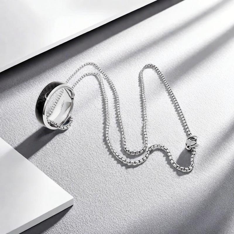 Men's 316L Titanium Steel Necklace - Non-fading, Versatile, Minimalist, Polished Clavicle Chain, Ideal Couple Gift.