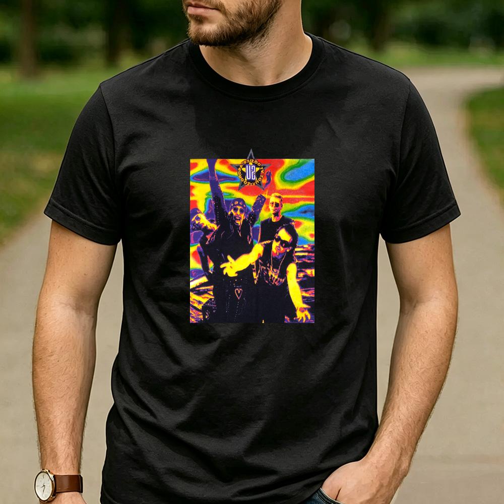 Vintage U2 Band Live Concert Photo Graphic T Shirt Unisex Cotton Short Sleeve Rock Music Fans Casual Tee Festival Merch