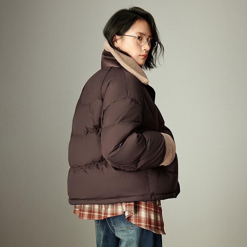 Chuyu Women's 2025 Winter Plush Color-block 90% Down Jacket