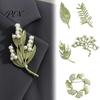 Plants Lapel Accessory Faux Pearl Leaf Brooch for Women, Vintage Theme Pin, Nature Inspired Clothing Jewelry Wedding Party Prom Women