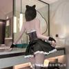 Large Size Lingerie Sexy Pussy Nightdress Lace Off-the-shoulder Dress Perspective Seduction Maid Uniform Suit