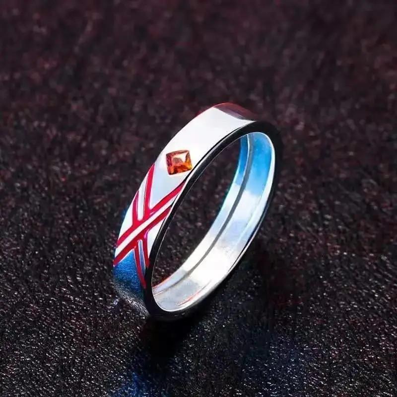 Anime Darling In The Franxx Ring HIRO ZERO TWO Cosplay Open Adjustable Couple Rings Jewelry Gift Accessories